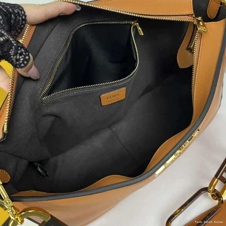 Cheap Fendi Shoulder Leather In Zip Brown Calf Bag O'Lock 0709